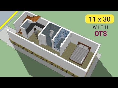 11x30 East Facing House Plan with OTS | Sectional & Partitional 3D Animation | Aarvin Builders