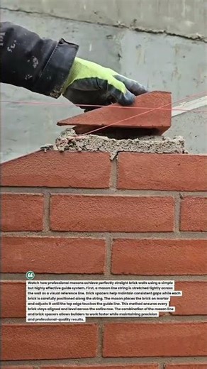 Perfect Brick Alignment Using Mason Line Guide Tool #bricklaying #construction #tools
