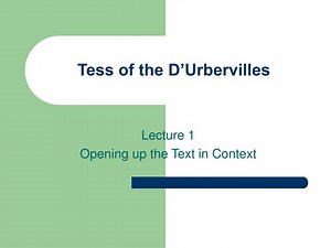 Tess of the D’Urbervilles - SlideServe