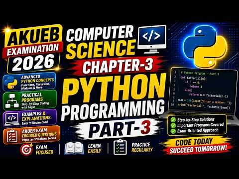 Python Programming Chapter-3 Part-3 AKUEB Examination 2026 #variables #pythonprogramming