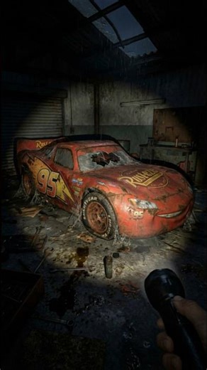 Abandoned rusty McQueen from Pixar Cars #mcqueen #lightingmcqueen #pixar #pixarcars