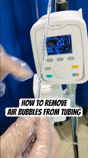 How to remove air bubbles from tubing | easy technique | nursing hacks