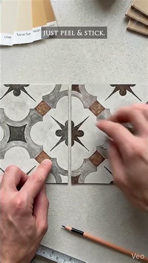 Vintage Floor Makeover 😍 | Peel & Stick Tile Magic ✨ #Shorts
