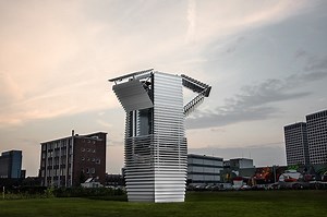 daan roosegaarde's smog free tower opens in rotterdam