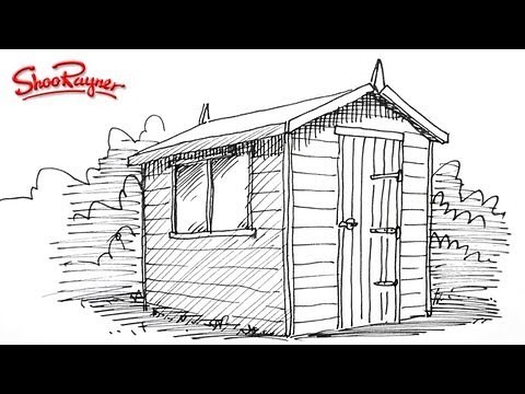 How to draw a garden shed