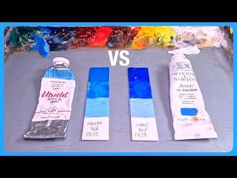 Cerulean Blue VS Cobalt Blue - Color Mixing
