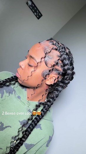Stunning '2 Braids Over Locs' Hair Tutorial