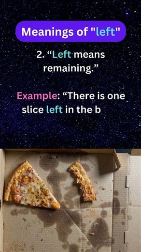 "Left"=Different meanings #learnenglish #bbcenglish #englishvocabulary #englishmeanings #easyenglish