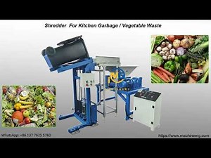 Shredder machine for shredding the garbage from kitchen waste, vegetable market and plantation