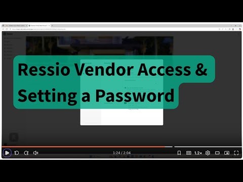 Ressio Vendor Access and Setting a Password