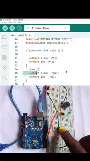 I Used One Button to Control Buzzer & LED (Yoruba Code)