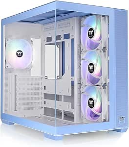 Thermaltake View 380 TG ARGB Hydrangea Blue ATX Case; 4x120mm ARGB Fans Included; Supports Hidden-Connector Motherboard; Front & Side Dual Tempered Glass Panel; CA-1Z2-00MFWN-00; 3 Year Warranty