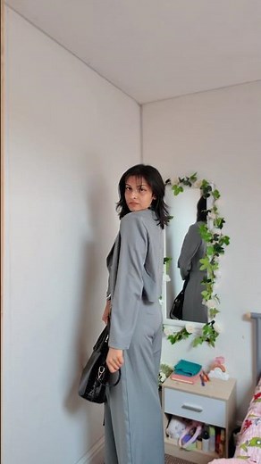How to style a grey suit for work #grwmoutfit#Transformation #Style #OOTD#Transition#WorkWear