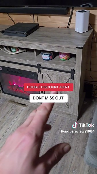 Farmhouse Style TV Stand with or without Fireplace, a rustic living room centerpiece designed to combine sliding barn door storage with optional built-in fireplace ambiance while supporting large TVs and media equipment in one clean organized setup. Perfect for family homes apartments and anyone wanting cozy farmhouse style with practical everyday storage Women’s Products Women 30  Women 40  Trending Products Must Buy Flash Sale Discount #TikTokShopHolidayHaul #DecemberDeals #HolidaySavings #Tik