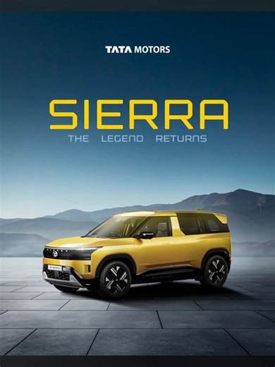 Cinematic Automotive Product Reveal Master the art of automotive advertising with this high-contrast composition. The design utilizes a classic complementary color scheme—vibrant yellow against a cool blue sky—to ensure the vehicle commands attention. The bold, squared typography reinforces the rugged,