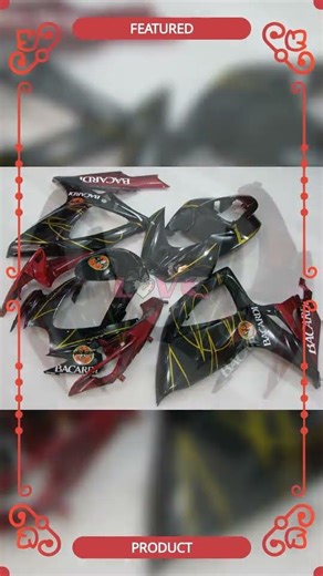 BACARDI - Red Black Fairings and Bodywork For 2006-2007 GSX-R750 #LF3998