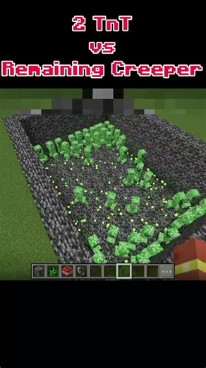 1 tnt vs 100 creepers… can 2 tnt beat the rest? #minecraft #trending #shorts