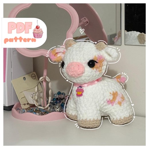 Crochet Calf Pattern • Cupcake Cow Plush Toy (PDF Download) - Etsy