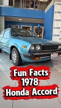1978 Honda Accord Fun Facts