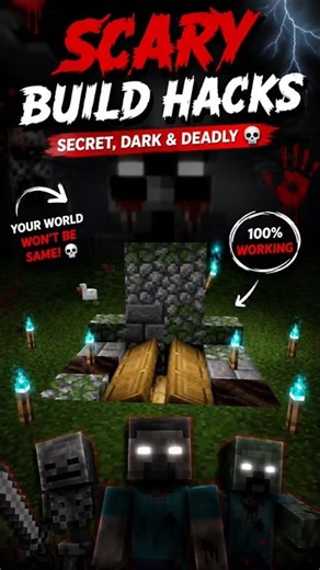 DON'T TRY These SCARY Minecraft Build Hacks 😱💀 #minecraft #shorts