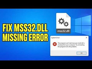 How To Fix mss32.dll Missing Error In Windows 10 And 11