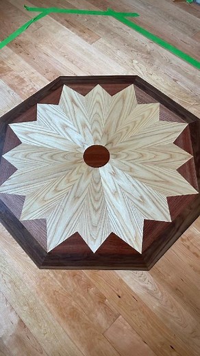 Charles Hobby on Instagram: "Compass rose Walnut, mahogany, ash This is a 48" octagonal floor inlay panel👍 Carefully pattern making, wood selection, cutting, fitting and assembly. Imagine the possibility! 🤩 @mainecabinetmaker @mardenbuildersinc_maine I didn't do the install or finish (shown as cover page) It looks great, right! #woodworking #wood #handmade #woodworker #woodwork #diy #design #interiordesign #woodart #art #homedecor #furniture #wooddesign #carpentry #woodcraft #woodshop #woodcar