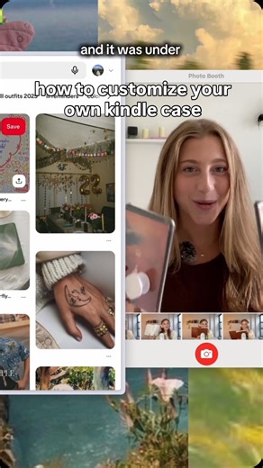 jacey | cozy hobbies & lifestyle on Instagram: "easy, simple way to DIY your own custom kindle case 📚 i was so tired of boring plain cases and didn’t want to keep spending money on cute ones, so I figured out the easiest way to make a custom one using just Pinterest and Canva! this literally takes 10 minutes and requires zero design skills - I promise if I can do it, you can too. the hardest part is choosing which aesthetic photos to use because pinterest has TOO many good options 😅 I’ve been 