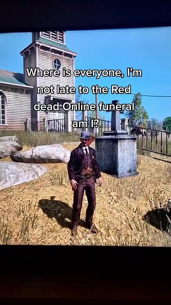 Where are you guys?? #reddeadredemption2 #reddeadonline #reddeadfuneral #reddead #gta #gta5 #gtaonline #gaming #grandtheftauto #xbox #ps #ripreddead #johnmarston #arthurmorgan #western #cowboy #funny #riprdr #rdr2 #funeral #reddeadtok