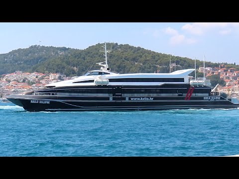 Ferry Catamaran "KRILO ECLIPSE" leaving Split on route to Hvar, Croatia
