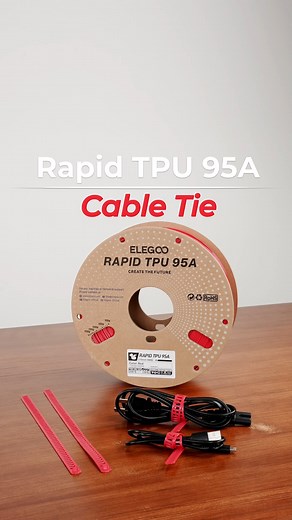 Say goodbye to tangled messes! Organize your cables with ease using these 3D-printed cable ties. Rapid TPU offers exceptional durability and elasticity, making the ties perfect for managing wires of any size. Filament buy 4 get 1 free during our Black Friday sales! https://bit.ly/ElegooBF25 (Promotion may be different on our websites) 3D model from: https://www.nexprint.com/en/models/1953398330793775104 | ELEGOO