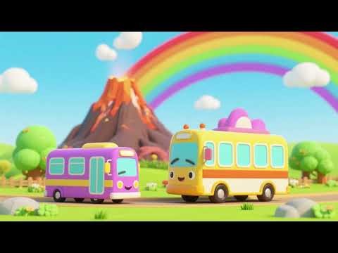 Color Bus & the Rainbow Volcano | Nursery Rhymes & Kids Songs