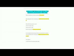 California DMV Motorcycle Written Test Questions and Answers 100 Pass44