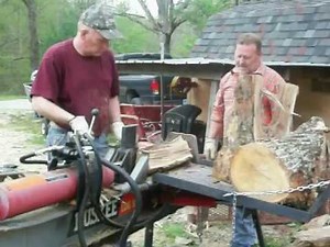 Huskee logsplitter with homemade log lift