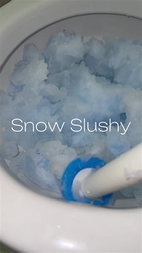 Snow toilet slushy time ! No but seriously I love this toilet cleaner I don’t have to dip my brush in poop and put it back anymore. It was super easy to install into the wall and the sponge part already has a cleaner on it so I can save space and time . 💗 listen to some snowy asmr #cleantok #toiletclean #cleaningasmr