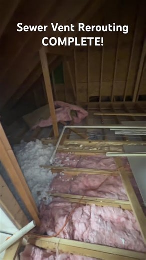 DIY Attic Conversion - Sewer Vent Rerouting - COMPLETE! #DIY