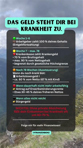 Das Geld steht dir bei Krankheit zu!