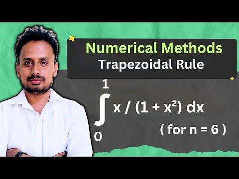 Trapezoidal Rule Problem | ∫ x/(1+x²) dx with 6 Ordinates
