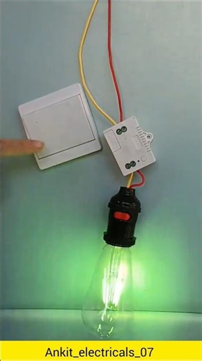 Light bulb 💡 connected through a sensor/relay module and two switches ⚡#shorts #electrical