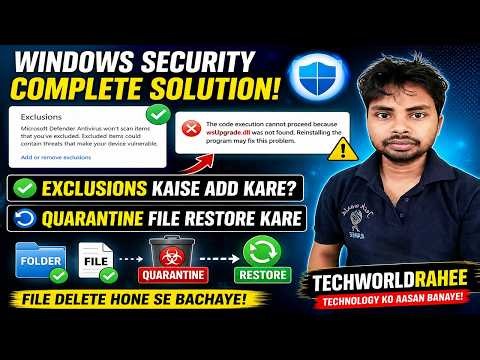 Windows Security Exclusions Kaise Add Kare? | Quarantine File Restore Kare | ‪@TechworldRahee‬