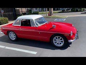 1970 MGB ROADSTER. RED WITH BLACK TRIM. WHITE FACTORY BMC HARDTOP