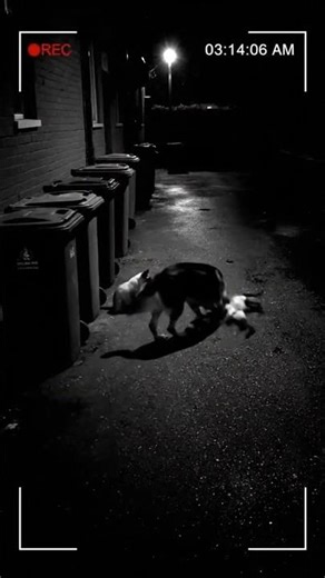 CCTV Footage Dog Grabs Cat in Alley #animals #rescue #shorts #ytshorts
