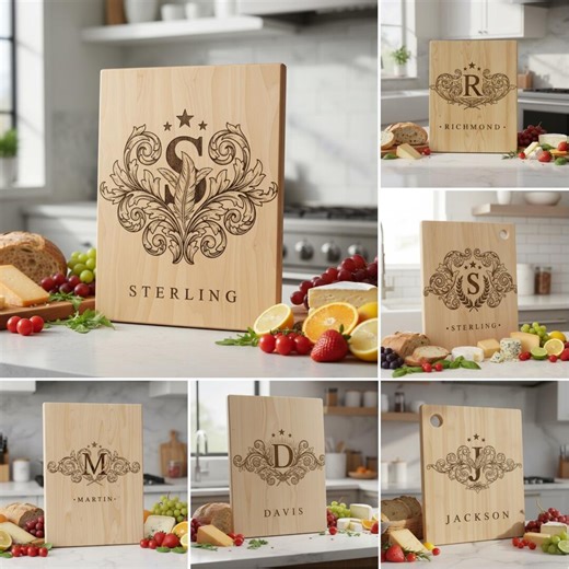 Bundle Laser Engraving File Vintage Monogram Alphabet, 80 Designs for Charcuterie Board Engraving - Etsy