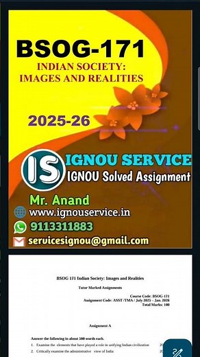 BSOG-171 Solved Assignment English Medium 2025-26 #ignou #ignousolvedassignment #ignouassignment
