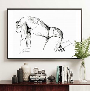 Black and White Nude Male Butt | Gay Art | Jock Strap | Queer Artist | Male Figure | Sensual Paintings | Pen Art | Pen and Ink Art - Etsy