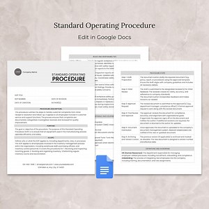 Standard Operating Procedure Template Docs, Editable SOP Document, Business Standard Operating Procedure Project Template SOP Instructions - Etsy