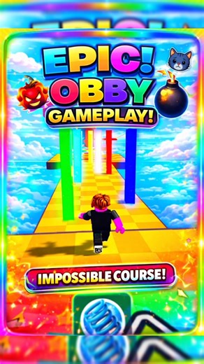 Epic Colorful Obby Gameplay 😱 | Impossible Stages!#roblox #gaming #shorts