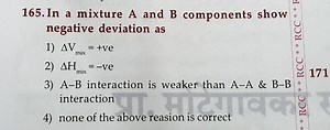 In a mixture A and B components show negative deviation as... | Filo