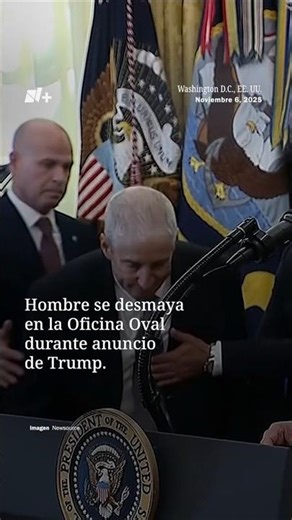Hombre se desmaya en conferencia de Trump en la Oficina Oval #nmás #shorts