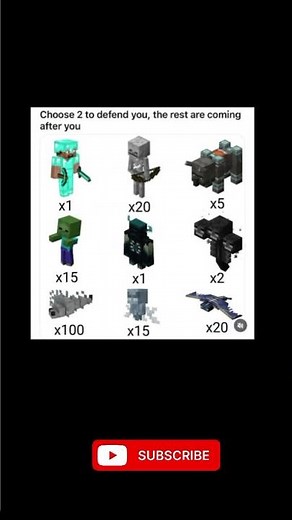 Pick 2 Defenders in Minecraft! 🛡️ #minecraft #shorts