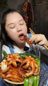 26K views · 573 reactions | Spicy Octopus eating asmr | Yaomei Qingqing Food | Facebook